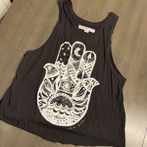 Spiritual Gangster Hamsa Hand Crop Top size small